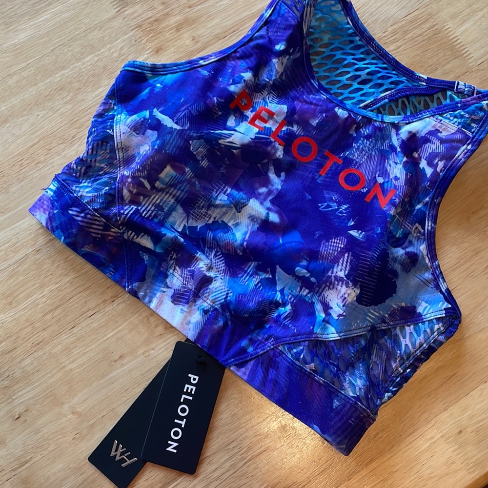 New with tags! Peloton High Neck Spots bra - mesh backing